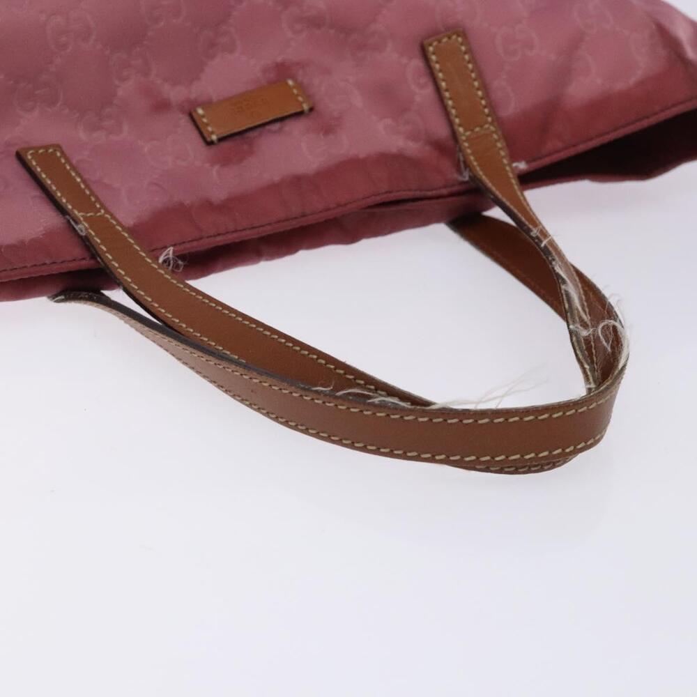GUCCI GG Canvas Tote Bag Nylon Pink Silver - Picture 7 of 16